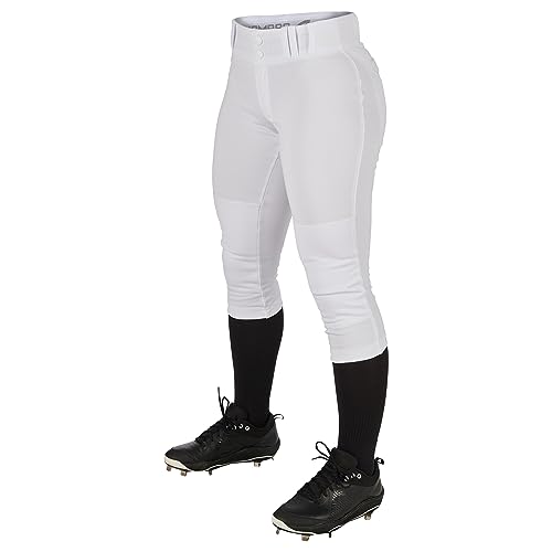 Champro Damen Turnier Traditionelle Low Rise Polyester Softball Hose, Größe M, Weiß von Champro