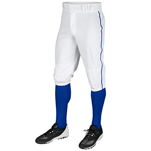 Champro Herren Triple Crown Baseball Knickers with Braid Dreifach-Kronen-Höschen aus Polyester mit Zopf, Weiß, Royal Pipe, X-Large Champro Herren Triple Crown Baseball Knickers with Braid Dreifach-Kronen-Höschen aus Polyester mit Zopf, Weiß, Royal Pipe, X-Large von Champro