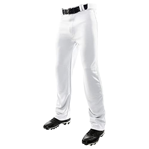 Champro Jungen Youth MVP Open Bottom Relaxed Fit Baseball Pants, Jungen Herren, MVP Baseball-Hose mit offenem Boden, entspannte Passform, Youth MVP Open Bottom Relaxed Fit Baseball Pants, Weiß, Small von Champro