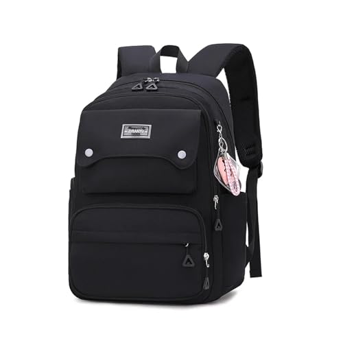 Neue Rucksäcke Schule Mode Schultaschen for Mädchen Schulrucksack wasserdichte Kinder Schultasche Reiserucksack Sac(Black) von Changyina