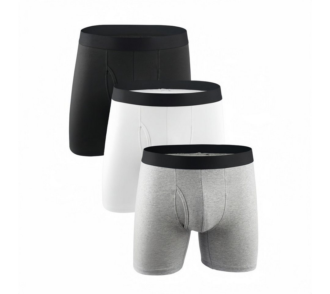 Charon Boxershorts Herren-Boxershorts (Mittellanger, offener Sport-Slip aus Baumwolle, 3-St., Atmungsaktive Herrenunterwäsche) 3-teiliges Set Herrenunterwäsche von Charon