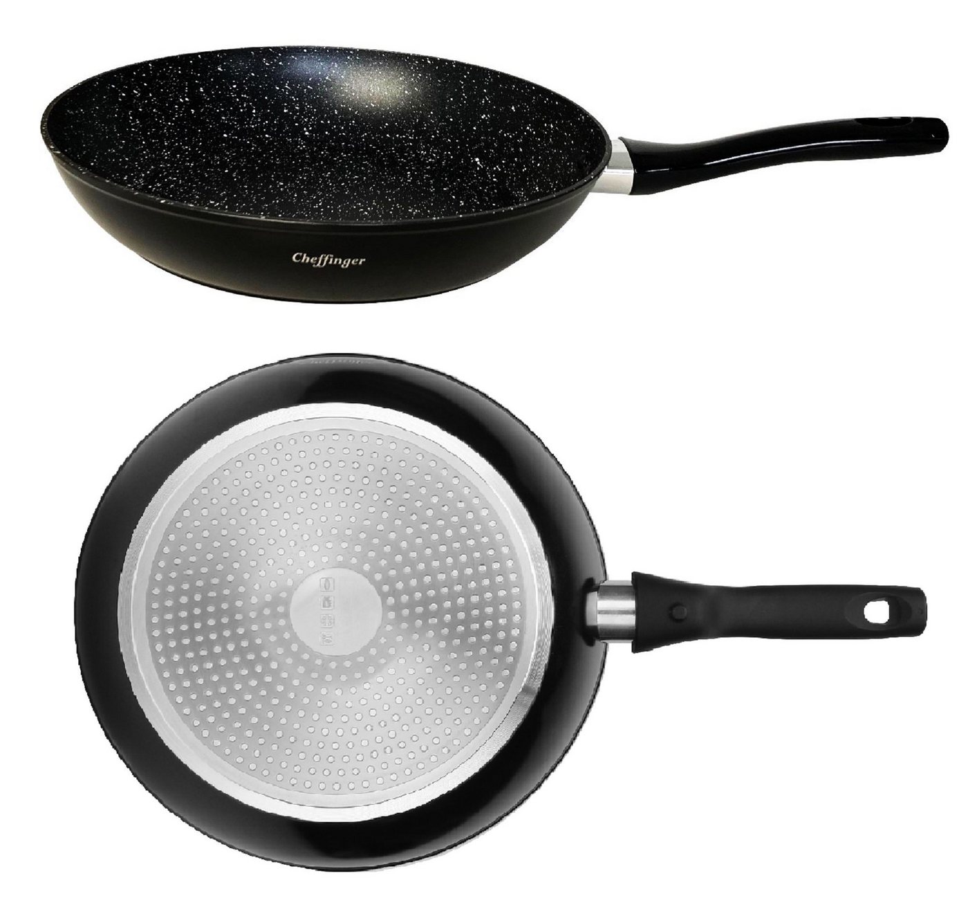 Cheffinger Bratpfanne Bratpfanne Pfanne Induktion Ø 28cm Cheffinger FFP-28 Schwarz, Material: Aluminium Cheffinger Bratpfanne Bratpfanne Pfanne Induktion Ø 28cm Cheffinger FFP-28 Schwarz, Material: Aluminium von Cheffinger