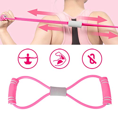 8 – geformte Bänder – Muskelkonditionierung und Flexibles Krafttraining für Yoga und Pilates (Colorful Tension Rope pink*2) von ChengyuWei