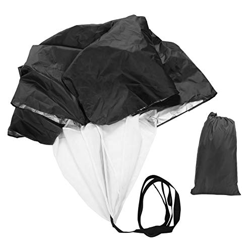 ChengyuWei Verstellbarer Fußball-Drag-Lauf-Geschwindigkeits-Trainingsfallschirm, Pongee-Beschichtungsmaterial, bietet 5–15 kg Widerstand zur Verbesserung der Sprengkraft und Rumpfstärke, (Black) von ChengyuWei