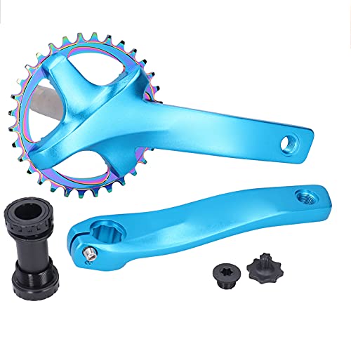 ChengyuWei ZK - 22 Singlespeed-Kurbelgarnitur mit 34T-Kettenblatt für Radsportbegeisterte, leichte Aluminiumlegierung, 170-mm-Kurbelarm (Blue) von ChengyuWei