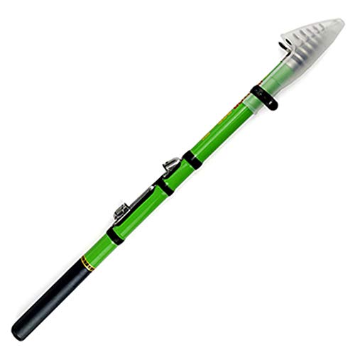 Chenhan Tragbar Angelrolle und Angelrute Combo CO2-Teleskop-Angelrute-Pole mit 5,5: 1 Metallspool Spinning Rolle Süßwasserkits Teleskopstange (Color : Green Rod, Größe : 2.7 m) von Chenhan