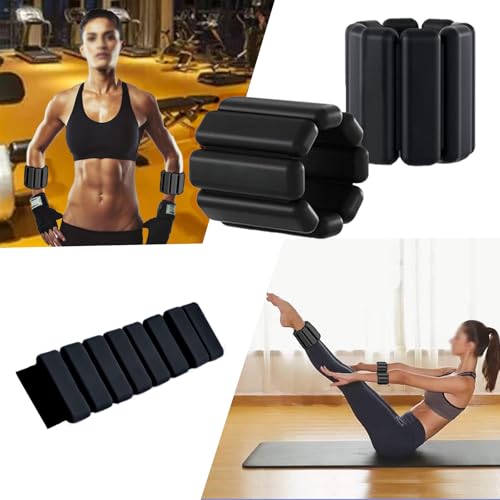 Chenicty Verstellbares Handgelenk- und Knöchelarmband für Damen und Herren, 2er-Set (je 0,5 kg), Arm- und Bein-Armband für Training, Krafttraining, Wandern, Laufen, Yoga, Tanzen, Schwarz von Chenicty