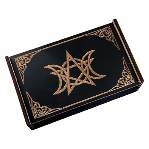 Chenxi Studio Tarotkarten-Box, Astrologie, Schmuckkästchen, Holz, Tarotkarten-Aufbewahrungsbox für Wahrsager, Hexen-Dekoration von Chenxi Studio