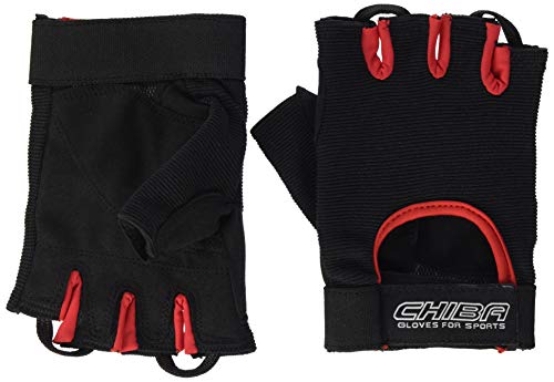 Chiba Summertime Fitnesshandschuh, schwarz/Rot, M von Chiba