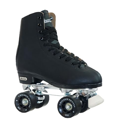 CHICAGO Herren Men's Premium Leather Lined Rink Roller Classic Black Quad Skates Rollschuhe aus hochwertigem Leder, gefüttert, klassisch, Schwarz, 5 CHICAGO Herren Men's Premium Leather Lined Rink Roller Classic Black Quad Skates Rollschuhe aus hochwertigem Leder, gefüttert, klassisch, Schwarz, 5 von CHICAGO