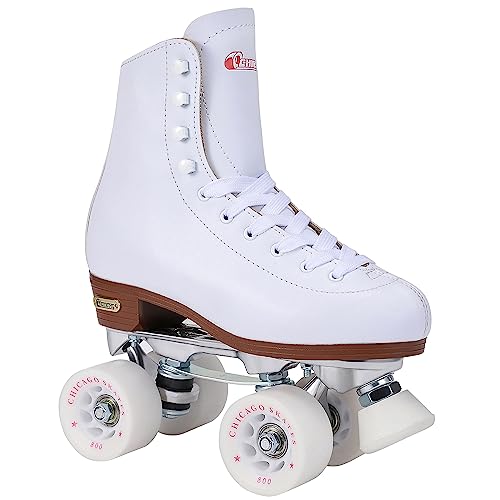 Chicago Skates Damen und Mädchen Premium Leder gefüttert Rink Roller Skate - Classic White Quad Skates Chicago Skates Damen und Mädchen Premium Leder gefüttert Rink Roller Skate - Classic White Quad Skates von CHICAGO