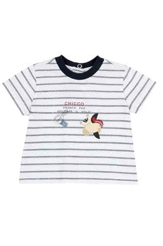 Chicco, T-Shirt für Kinder, Kurzärmliges T-Shirt, aus Weicher Baumwolle, Italienisches Design, Babykleidung 0-24 Monate, Weiß und Blau., 4 Jahre Chicco, T-Shirt für Kinder, Kurzärmliges T-Shirt, aus Weicher Baumwolle, Italienisches Design, Babykleidung 0-24 Monate, Weiß und Blau., 4 Jahre von Chicco