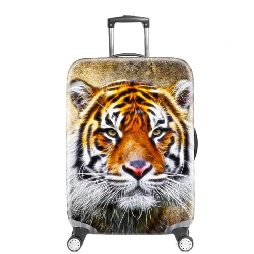 Elastisch Kofferhülle Kofferschutzhülle Tiger Drucken Gepäck Cover, Chickw1 Kofferschutz-Bezug Anti-Kratzer Staubdicht Kofferabdeckung Reisekoffer Hülle Luggage Cover (Tiger E,L(26-28 in)) von Chickwin