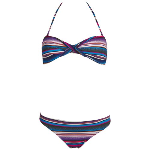 Chiemsee Damen Bandeau Bikini Badeanzug Tankini Ebony, 1060708, Stripe Bonnie, Gr. L von Chiemsee