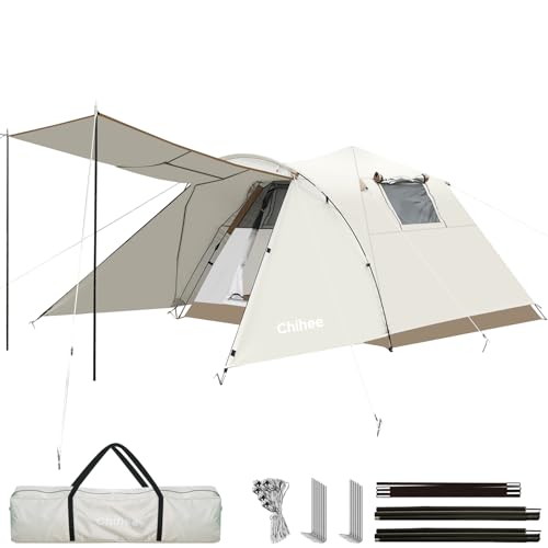 Chihee Camping Zelte Pop-Up Tragbares Zelt,Familienzelt 2 Türen Sofort aufbaubar Extra groß Wetterfestes Zelt 4-Jahreszeiten Zelte mit abgeschirmter Veranda Markise Inklusive Rainfly-Tragetasche Chihee Camping Zelte Pop-Up Tragbares Zelt,Familienzelt 2 Türen Sofort aufbaubar Extra groß Wetterfestes Zelt 4-Jahreszeiten Zelte mit abgeschirmter Veranda Markise Inklusive Rainfly-Tragetasche von Chihee