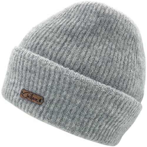 Chillaz Seefeld Beanie Grau - Stylische warme Alpaka Mütze, Größe One Size - Farbe Light Grey von Chillaz