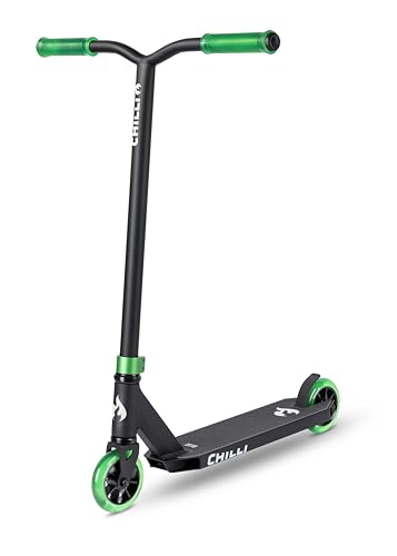 Chilli Pro Scooter Base S | High-End Stunt Scooter | Der perfekte Einsteiger Stunt Scooter für die kleinsten | Gesamthöhe vo 79 cm | 110 mm PU Räder mit ABEC 9 Bearings | Grün Chilli Pro Scooter Base S | High-End Stunt Scooter | Der perfekte Einsteiger Stunt Scooter für die kleinsten | Gesamthöhe vo 79 cm | 110 mm PU Räder mit ABEC 9 Bearings | Grün von Chilli Pro Scooter