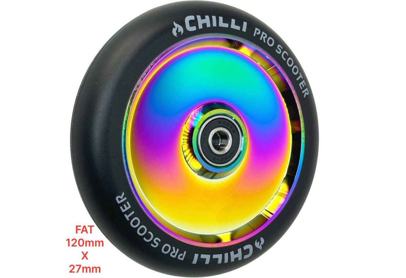 Chilli Stuntscooter Chilli Pro Rolle FAT 120 x 27mm Rollstuhl Bobbycar Racing Neochrome von Chilli