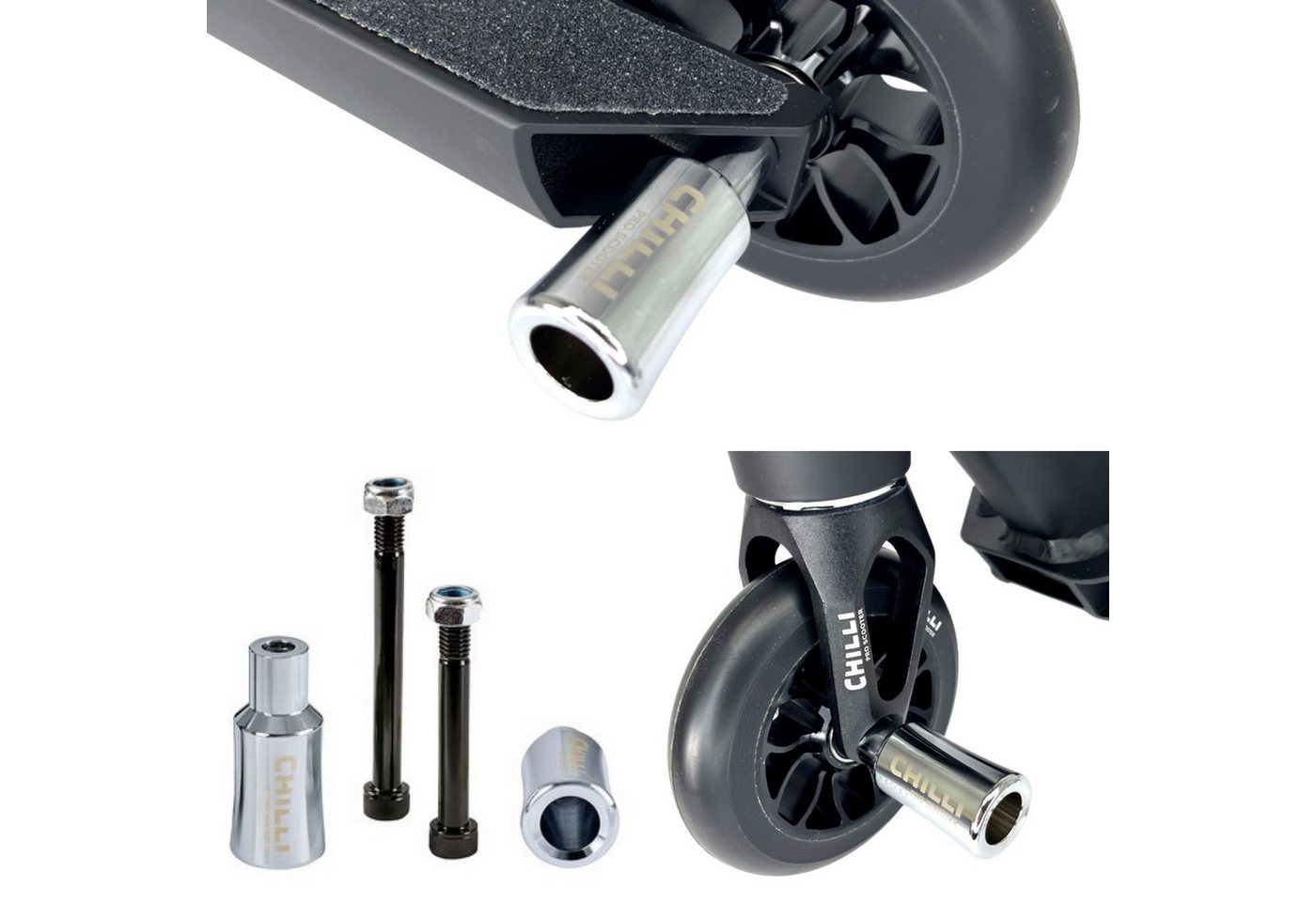 Chilli Stuntscooter Chilli Pro Scooter Stunt-Scooter Pegs Barrel Silber chrome von Chilli