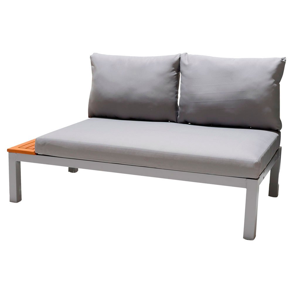 Chillvert Bergamo Fsc Eucalyptus And Aluminium Outdoor Garden Sofa 138.20x76.6x73 Cm Grau von Chillvert