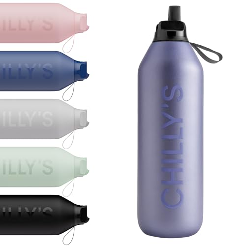 Chilly's Series 2 Flip Bottle - Thermosflasche mit Sport-Verschluss, Teleskop-Strohhalm & Nylon-Trageschlaufe - Edelstahlflasche mit Easy Flip Öffnung und Strohhalm-Bürste - 1000ml - Lavender Chilly's Series 2 Flip Bottle - Thermosflasche mit Sport-Verschluss, Teleskop-Strohhalm & Nylon-Trageschlaufe - Edelstahlflasche mit Easy Flip Öffnung und Strohhalm-Bürste - 1000ml - Lavender von Chilly's