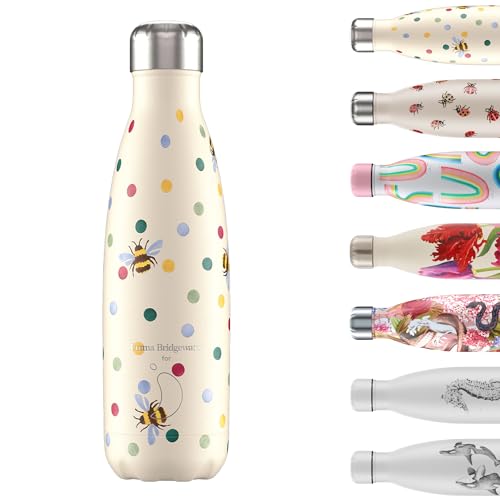 Chilly's Wasserflasche - Edelstal und wiederverwendbar - Auslaufsicher, schweißfrei - Polka Dot and Bees, 500ml Chilly's Wasserflasche - Edelstal und wiederverwendbar - Auslaufsicher, schweißfrei - Polka Dot and Bees, 500ml von Chilly's