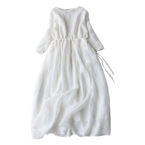 Chnnamzu Sommerkleid Damen Lang - Elegant Kleid Damen Sommer Sommerkleider Freizeitkleid Damen Sommer Elegantes Lässiges Damenkleid mit Schlanker Taille Und 5 4-ärmeln Und Rundhalsausschnitt Chnnamzu Sommerkleid Damen Lang - Elegant Kleid Damen Sommer Sommerkleider Freizeitkleid Damen Sommer Elegantes Lässiges Damenkleid mit Schlanker Taille Und 5 4-ärmeln Und Rundhalsausschnitt von Chnnamzu