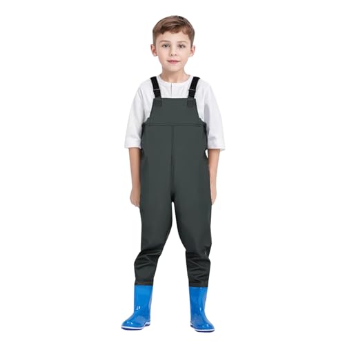 Wathose für Jungen und Mädchen - Wathose für Kinder, Wasserdichte Regenhose mit Stiefeln,Junior Hosenträger Matschhose Regenstiefel,Rutschfeste Sohle Gummistiefel für Jugendliche für 2-15 Jahre Wathose für Jungen und Mädchen - Wathose für Kinder, Wasserdichte Regenhose mit Stiefeln,Junior Hosenträger Matschhose Regenstiefel,Rutschfeste Sohle Gummistiefel für Jugendliche für 2-15 Jahre von Chnnamzu