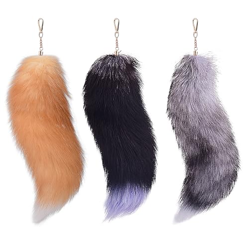 Faux Fur Fox Tail Keychain Therian Kunstfell Fuchsschwanz Anhänger Fuchs Schwanze Furry (6) von ChongKuan