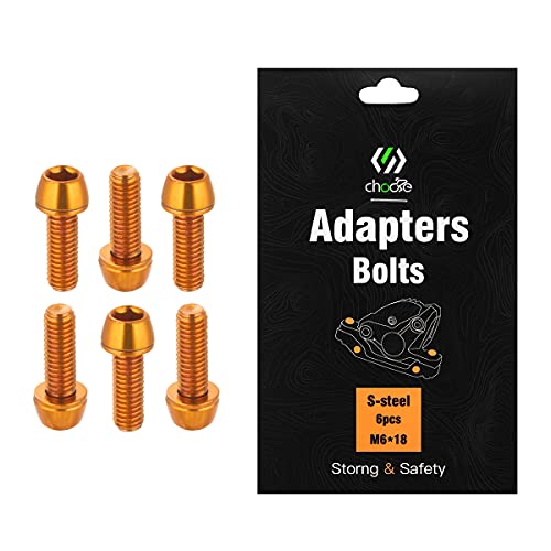 Chooee Fahrrad-Scheibenbremssattelschrauben, M6 x 18 mm, Bremssattelschrauben für Mountainbike/MTB, Orange Chooee Fahrrad-Scheibenbremssattelschrauben, M6 x 18 mm, Bremssattelschrauben für Mountainbike/MTB, Orange von Chooee