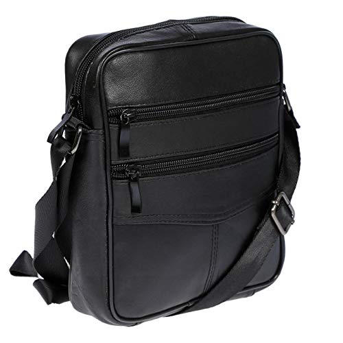 Christian Wippermann Kleine echt Leder Umhängetasche Tasche für Herren Damen Schultertasche Schwarz Christian Wippermann Kleine echt Leder Umhängetasche Tasche für Herren Damen Schultertasche Schwarz von Christian Wippermann
