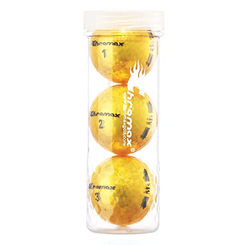 Chromax Metallic-M5-farbige Golfbälle, 3 Stück, goldfarben von Chromax