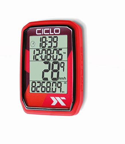 CICLO PROTOS 205 drahtloser Fahrradcomputer in 4 Farben mit 5 automatischen Funktionen in rot CICLO PROTOS 205 drahtloser Fahrradcomputer in 4 Farben mit 5 automatischen Funktionen in rot von Ciclosport