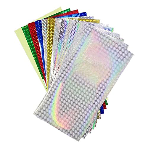 12 Stück 20 x 10 cm holografisches Klebeband für Köderherstellung, Fliegenbinden, Köder, Materail-Aufkleber, Angeln, Metallköder, hart von Cikiki