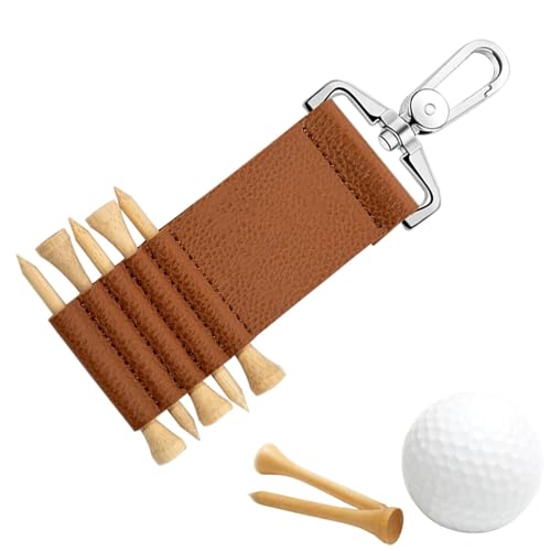Cileznw Golf-Tee-Gürtel – 5 Schlitze aus PU-Leder, Aufbewahrungsbehälter für Golfer, Herren, Damen und Herren von Cileznw