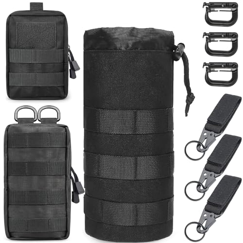 Taktische Hüfttaschen, 3 Pack Molle Tasche Taktische Hüfttaschen EDC Utility Bauchtasche Hüfttasche mit 3 Haken und Schlüsselanhänger für Outdoor Camping Wandern Radfahren Klettern von Cimvidi