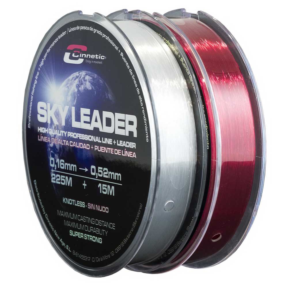 Cinnetic Sky Fishing Tapered Leader 225x15 M Durchsichtig,Rot 0.350-0.570 mm von Cinnetic