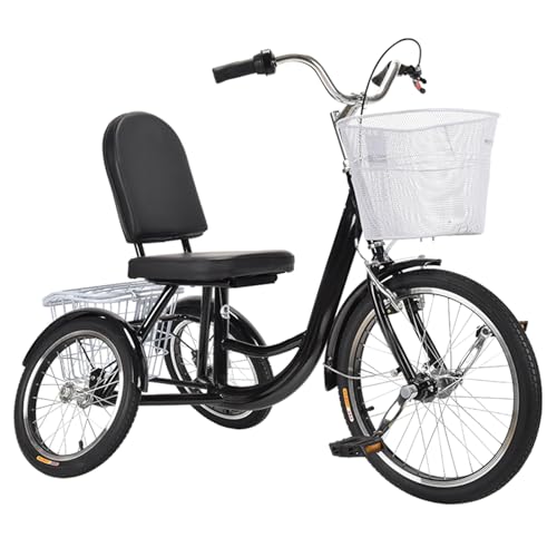 Ciounmb 20 Zoll Dreiräder, Erwachsene Bikes mit Körben, Trike Bike, Tragkraft 150 Kg, 3-Rad-Fahrräder, Dreirad für Ältere Für Shopping Übungen Erholung von Ciounmb