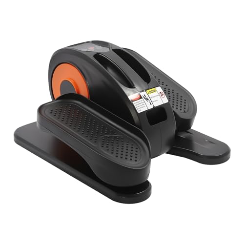 Mini Bike Heimtrainer, Beintrainer pedaltrainer für senioren, Robuste Kurbel Fitnessbike, Statische Stabilität Einstellbar Widerstand Trainingsgerät, Tragbare Ellipsen-Trainer (Orange, Schwarz) von Ciounmb