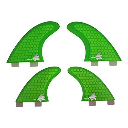 Circle One Honeycomb Quad 4 Finnen Set (FCS kompatibel M5+G-X), grün von Circle One