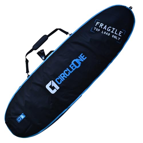 Circle One Surfbrett-Tasche, 2,4 m lang, dick gepolsterte, strapazierfähige Schaumstoffpolsterung, Griff und Schultergurt, Blau Circle One Surfbrett-Tasche, 2,4 m lang, dick gepolsterte, strapazierfähige Schaumstoffpolsterung, Griff und Schultergurt, Blau von Circle One