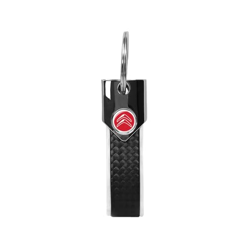 Citroen Schlüsselanhänger, Weiß, offizielles Carbon, rotes Logo, Weiß, Taglia unica von Citroen