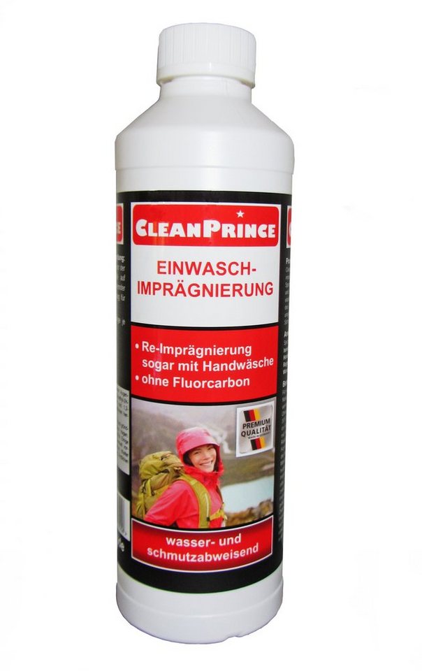 CleanPrince Einwaschimprägnierung Imprägnierung per Hand oder Waschmaschine Imprägnierspray, für Textilien, Wasser- und Schmutzabweisung von CleanPrince