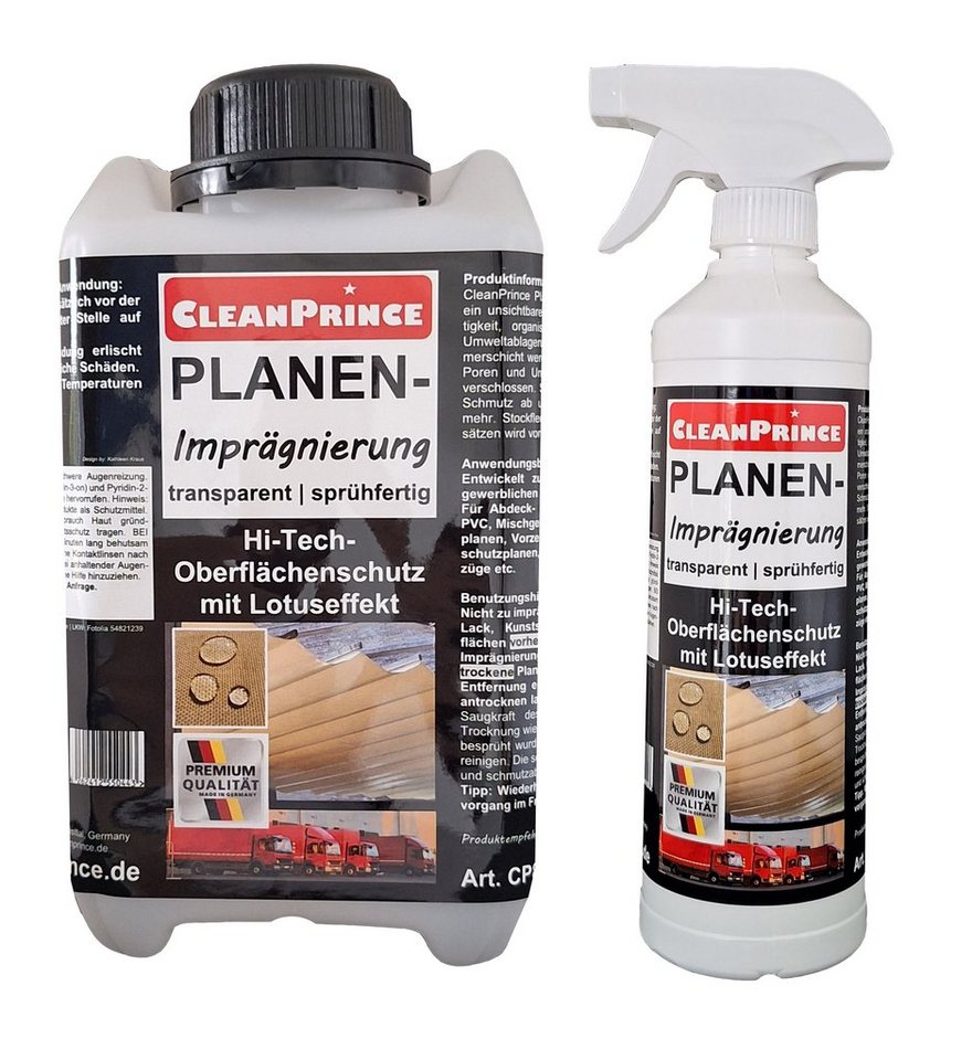 CleanPrince Planen-Imprägnierung für PE, PVC, Mischgewebe Imprägnierspray, Schutzschild gegen Feuchtigkeit von CleanPrince