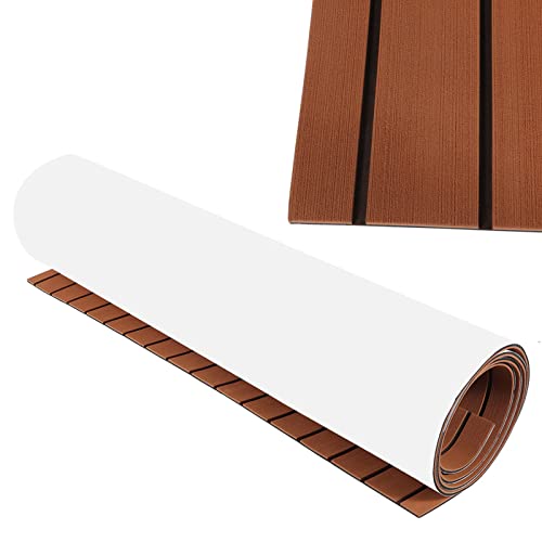 ClearFragrans 240x90cm Eva Teak Schaum Boot Yacht Bodenbelag Matte Deck Teppich Selbstklebend, Oberfläche mit Fell, Dicke Matte, für Ihr Haus, Boot, Marine, Yacht, Schiff, Dock, Fitnessstudio von ClearFragrans