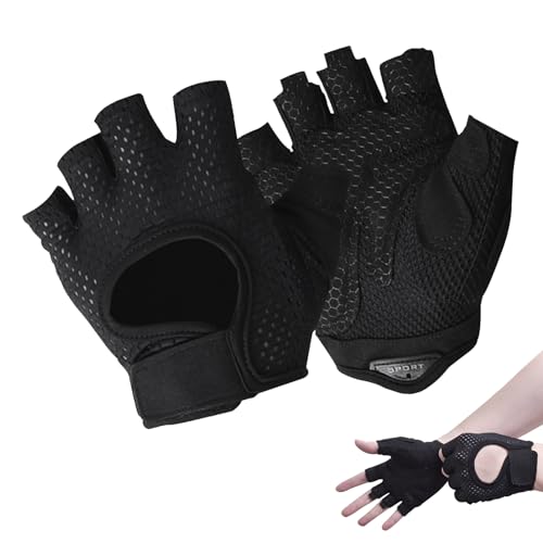 Fitness Handschuhe,Trainingshandschuhe für Damen und Herren,tmungsaktive Trainingshandschuhe mit Mikrofasergewebe,Rutschfester Silikon Gym Gloves Gewichtheben Handschuhe für Krafttraining,Heben von Cleminsta