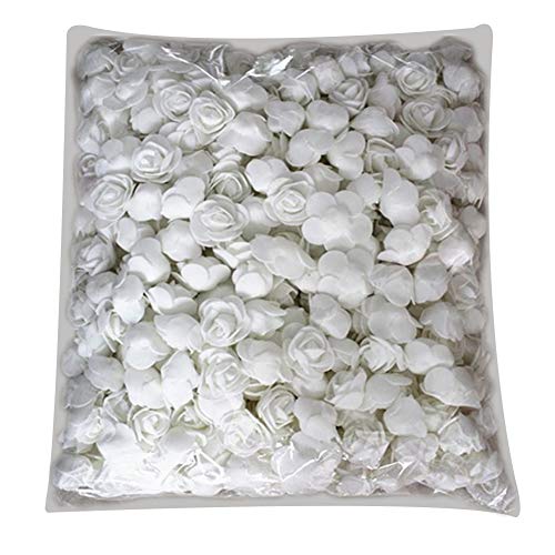 Clenp DIY Rosenkopf, 500 Stück PE Schaum Rosenkopf Künstliche Blume Für DIY Bärenpuppe Hochzeit Haus Dekor Weiß 500St von Clenp