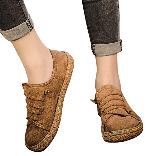 Damenschuhe, Damen Casual Anti-Rutsch-Schuhe Mit Runden Zehen Und Niedriger Spitze Camel 42 von Clenp