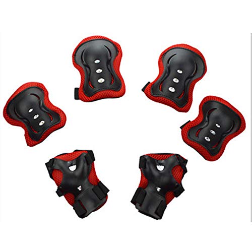 Protective Gear Set, 6Pcs/Set Kids Knee Pads Elbow Wrist Guards Protective Gear for 3-8 Years Old Boys Girls Skating Cycling Bike Rollerblading Scooter Red One Size Protective Gear Set, 6Pcs/Set Kids Knee Pads Elbow Wrist Guards Protective Gear for 3-8 Years Old Boys Girls Skating Cycling Bike Rollerblading Scooter Red One Size von Clenp