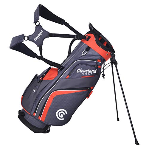 Cleveland Golf Unisex-Erwachsene CG Standbag Tasche mit Standfunktion, Charcoal/Rot, Large von Cleveland Golf